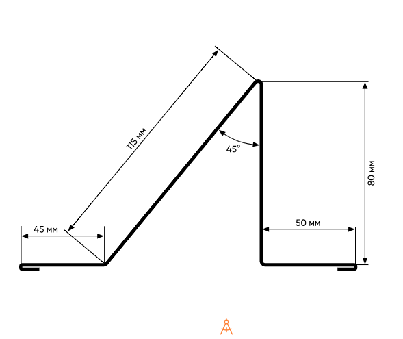 SSR-RAL7016-MN Черепец дээвэрийн цасны хаалт (115x80x0.45мм) 3м