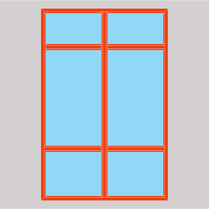 MV-HP55 Металл хана Босоо 6 нүдтэй (H2700-2900 W1400-1700)