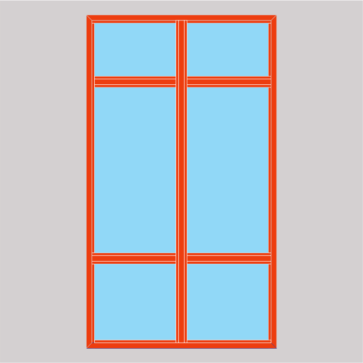 MV-HP55 Металл хана Босоо 6 нүдтэй (H2400-2700 W1100-1400)