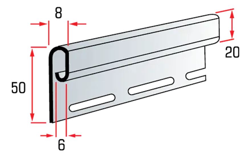VINYL-X00-RU Альта-Хуванцар сайдингийн Төгсгөл/цагаан/ Т-14(3000мм)  