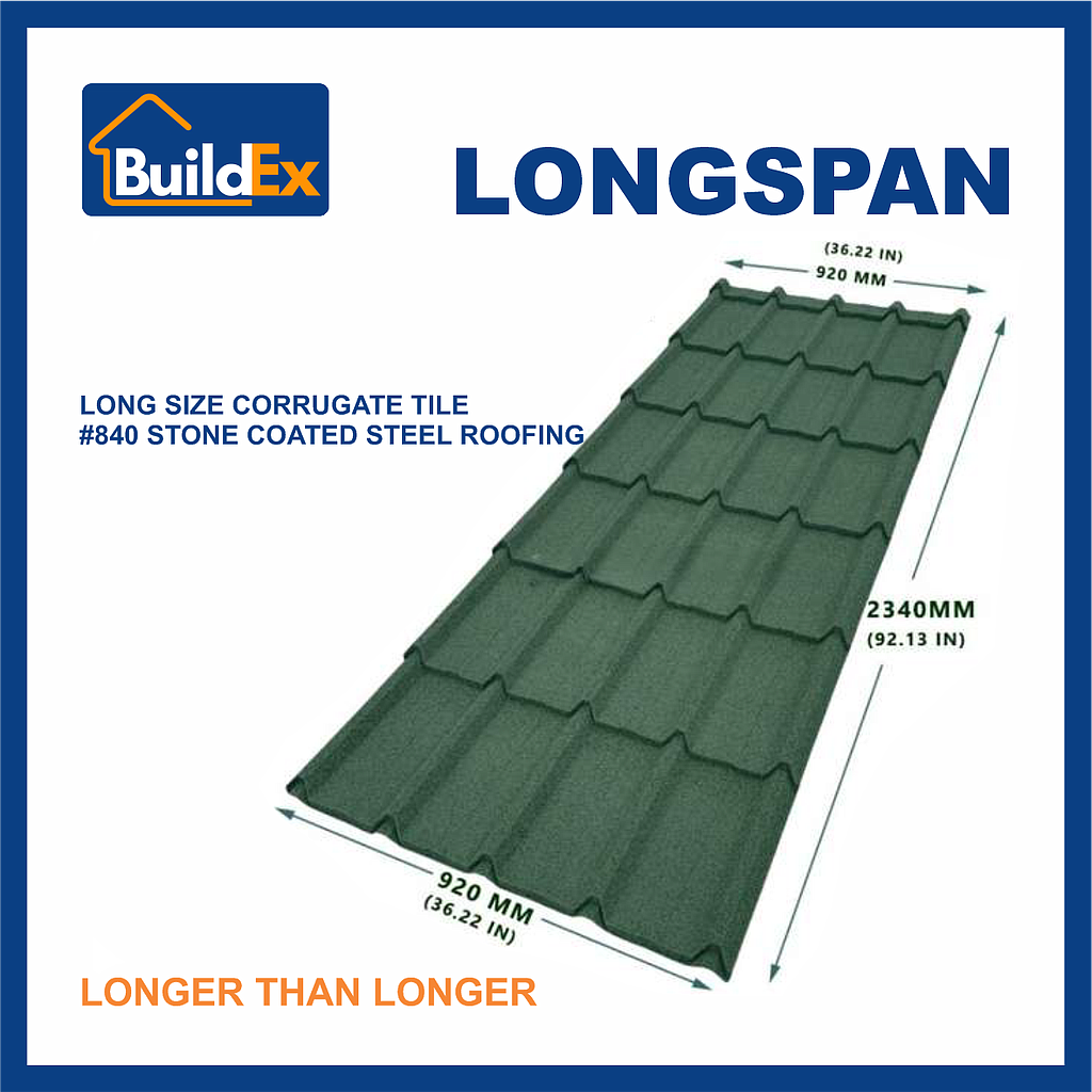 SCM-Buildex-CN LONGSPAN загварын чулуун будагтай металл дээвэр (AZ150G) (2340x920x0,45мм) 0,5м2