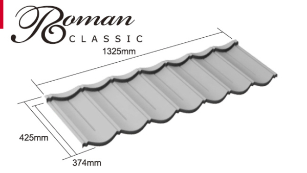 SCM-X00-KR  LICO Чулуун будагтай металл дээвэр (AZ80G) (1325x425x0,4мм) 0,5м2