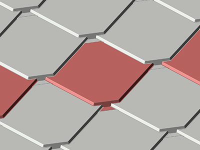 VF-Cladboard-MN "Rhombus pattern" загварын файбер цементэн фасад ( Будагтай хавтан, Төмөр каркастай) (236*236)